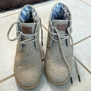 Toms linen wedge booties 8.5